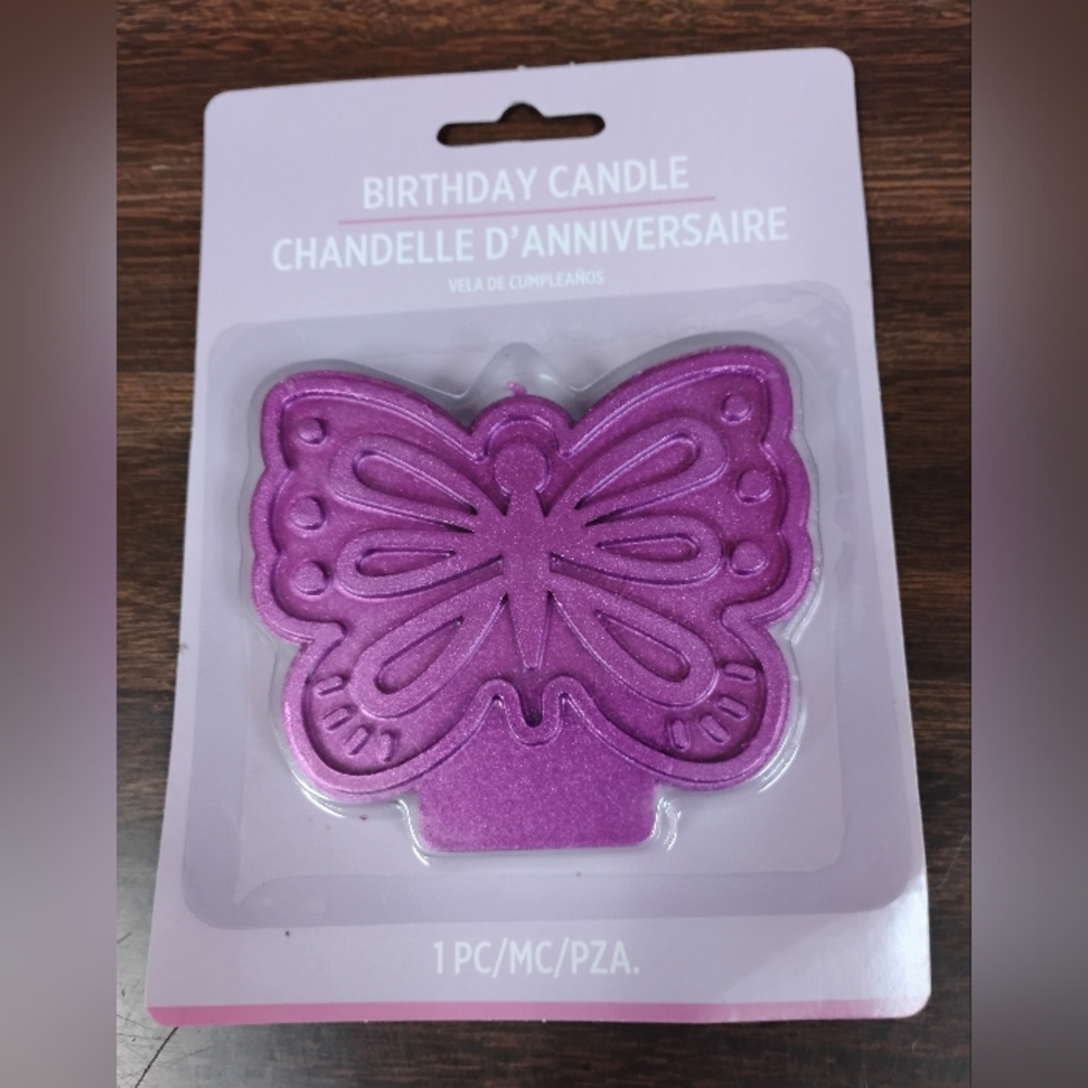 Metallic Purple Butterfly Candle